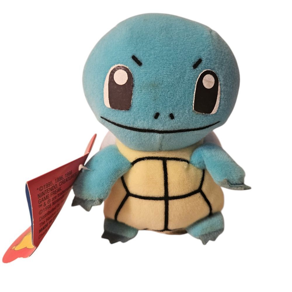 Vintage‎ Original Squirtle Plush 1998 Hasbro Nintendo Pokemon w/ Tag Beanie